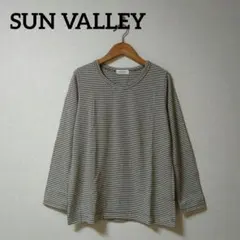 SUN VALLEYサンバレー ボーダー長袖Tシャツ カットソー インナー 綿混