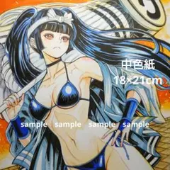 【手描きイラスト 268】オリジナルアナログ原画 色紙「江戸っ娘 め組の女の子」