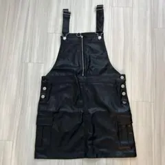 黒 レザー　ジャンパースカート レピピアルマリオ　ブラック　子供服　M 160