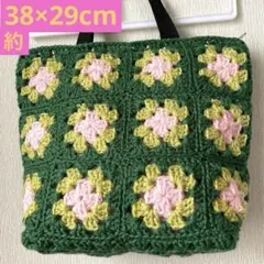 かぎ針編み グラニースクエア エコバッグ　ハンドメイド