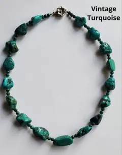 ヴィンテージ　ターコイズ　ネックレス　天然石　シルバー　ジュエリー