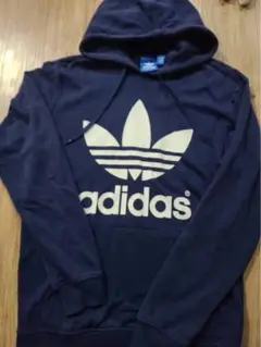 adidas Koreaネイビー フード付きパーカー M