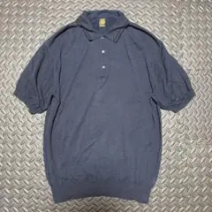 BATONER バトナー ニットリネンシルクポロシャツ 紺 2018SS名品 - メルカリ