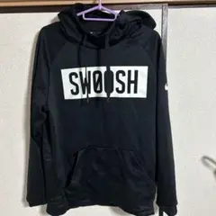 NIKE ナイキフード付きパーカー スウィッシュ SWOOSHロゴ入り 黒白