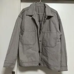 GU チェック柄ワークジャケット ブラウン系 M相当 メンズ