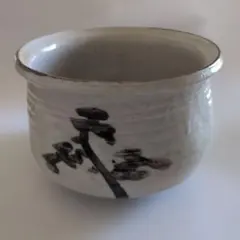 茶碗 建水 陶器 松の絵