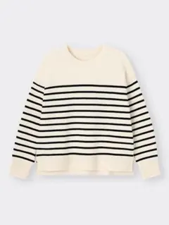 【GU】ボーダークルーネックセーター(長袖)