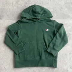 チャンピオンキッズかぶりパーカープルオーバーパーカー緑100ワンポイントUSA