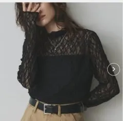 【超美品】ad thie プチハイネックレーストップス　Free