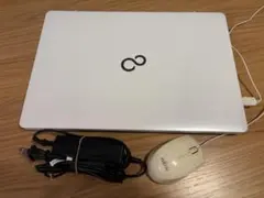 FUJITSU ノートPC 本体 ホワイト マウス付き