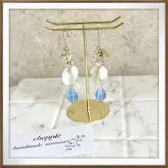 No.1377 人口石キャッツアイのピアス　ハンドメイドイヤリング