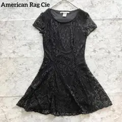 ❤️良品❤️アメリカンラグシー レースフレアワンピース 美シルエット 細見え S