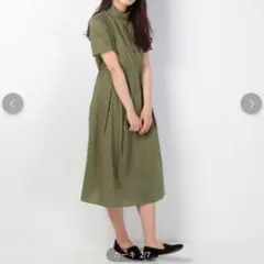 美品！イーハイフン＊前ボタンひざ下丈ワンピース＊フリーサイズのサムネイル