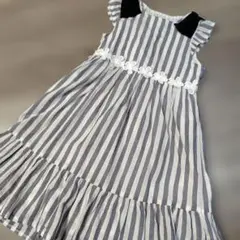 ♡エニィファム♡ストライプ柄 ワンピース リボン 花モチーフ