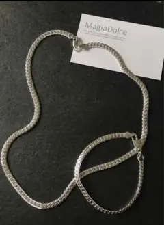 5771⚫︎2点セット シルバーネックレス シルバーブレスレット 男女ペア可能