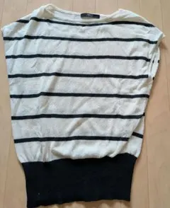AZUL by moussy ボーダー 半袖ニット Sサイズのサムネイル
