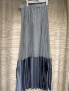 rienda リエンダ プリーツロングスカート ブルー