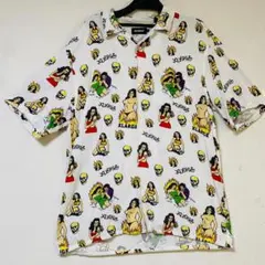 X-LARGE エクストララージ アロハシャツ レーヨン Lサイズ　スカル 総柄