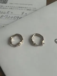 ete エテ ウォーターマーク フープピアス クリア ポスト k18 美品