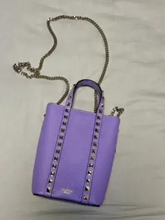 正規品 ヴァレンティノロックスタッズ 2WAY ショルダーバッグ パープルのサムネイル