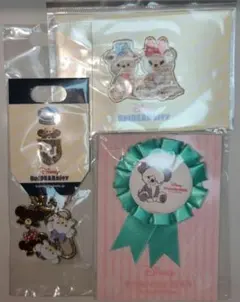 ディズニー ユニベア グッズ まとめて キーホルダー 缶バッジ