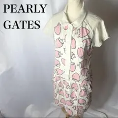 イチゴ柄★ストロベリー柄★総柄★スカート★パーリーゲイツ★サイズ1 Nyストレッチドビースカート ＜ロゴヒョウ柄＞ | PEARLY GATES