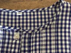 無印良品 ギンガムチェック 長袖シャツ ネイビー・ホワイト