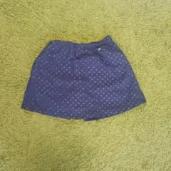 BeBe　ネイビー ドット柄 スカートキュロット130　ショートパンツ