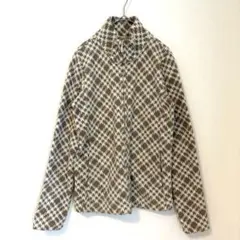 UNIQLO ユニクロ フリースジャケット 千鳥格子 ハイネック フルジップのサムネイル