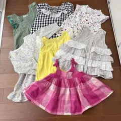 春夏子供服トップスセット7点、80〜100cm