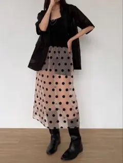 ドットオーガンジーレイヤードスカート　Didot.showroom