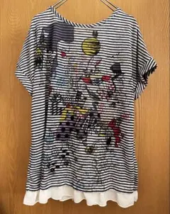 ScoLar Tシャツ ボーダー フリル リボン 後ろ姿も可愛い♡のサムネイル