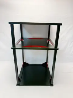 茶道具 塗師 川瀬表完造 更好棚 玄々斎好写 二重棚 爪紅 組み立式 共箱