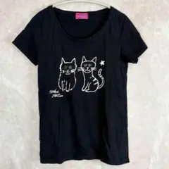 【cookie fortune】猫 半袖Tシャツ 黒 綿100 フレーバー 美品のサムネイル