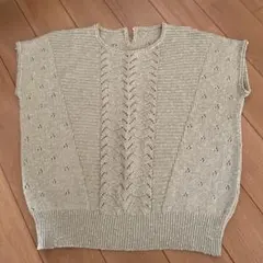 ケーブル編み vネック