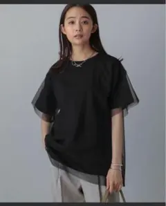 グローバルワーク　チュールレイヤー　冷感　Tシャツ　美品