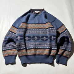 00s Native design wool knit sweater y2k