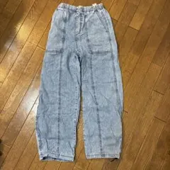 ライトブルー デニムパンツ　gu S