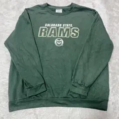 【訳あり】チャンピオン コロラド州立大学 ラムズ カレッジスウェット 緑 3XL