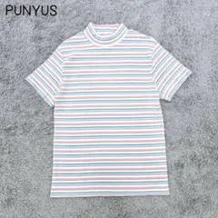 プニュズ　マルチボーダーハイネックリブTシャツ(2)ハイネック　ストレッチ　女子のサムネイル
