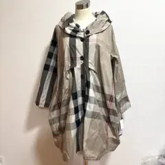 【新品】変形襟　薄手　チェック柄コート　M〜Ｌサイズ