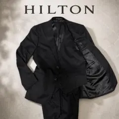 HILTON スリーピース スーツ セットアップ A5 ブラック ウィンドウペン