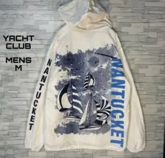 【USA古着】YACHTCLUBラッシュガードM水陸腕バックリゾートパーカフェス