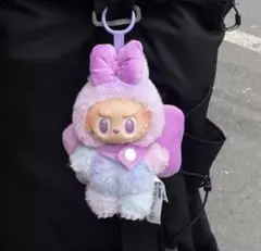 大人気POPMART ラブブぬい服　着せ替えリボンアクセサリーパープル紫