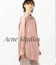 Acne Studios アクネスタジオ　エナメル　シャツ　ワンピース　ピンク