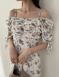 SNIDEL / スナイデル バリエプリントワンピース アイボリー、0サイズ