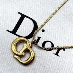 良品 Christian Dior ヴィンテージ ネックレス CDロゴ ゴールド