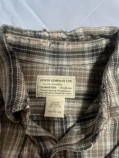 EDWIN チェック柄 長袖シャツ ブラウン系