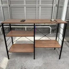 IKEA BROR ブロール 作業台 2段棚付き収納 木製天板 抗菌マット付き