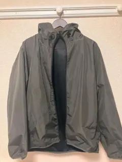 GU フード付きナイロンジャケット L ダークグレー